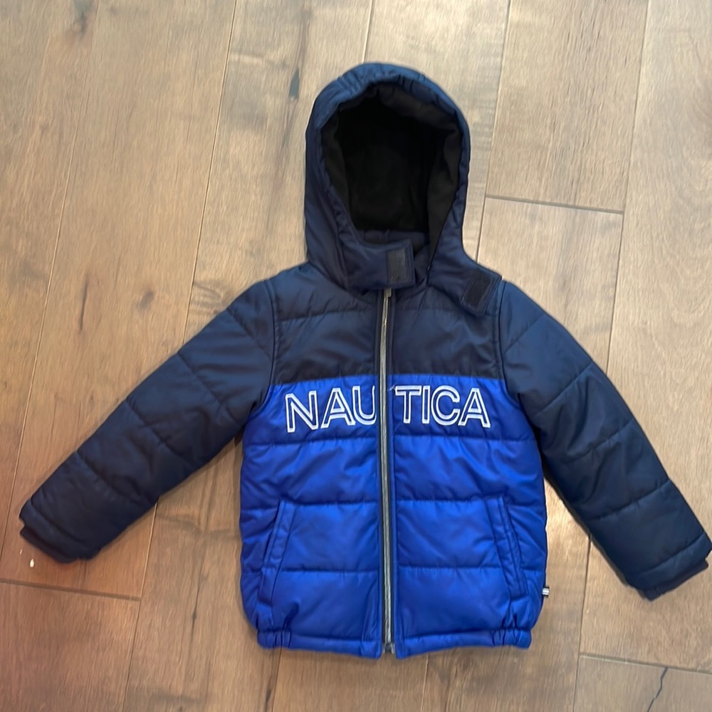 Nautical boys bubble jacket, fleece lined, size 4T